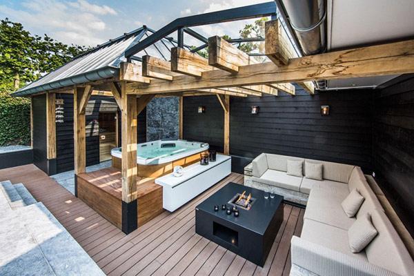 Aquatic Backyard of a Coastal Villa