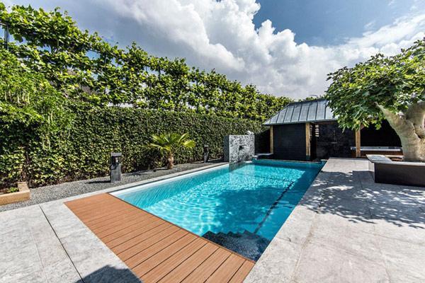 Aquatic Backyard of a Coastal Villa