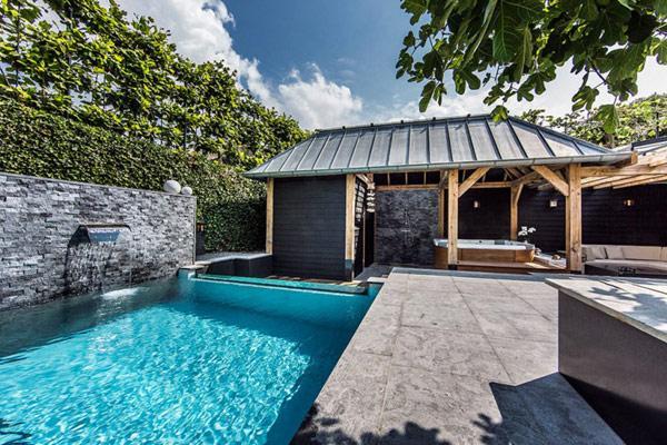 Aquatic Backyard of a Coastal Villa