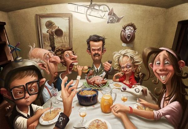 Cartoon characters by Tiago Hoisel