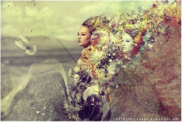 Mixed Media Artwork by Saeed Al Madani