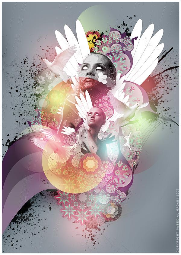 Mixed Media Artwork by Saeed Al Madani
