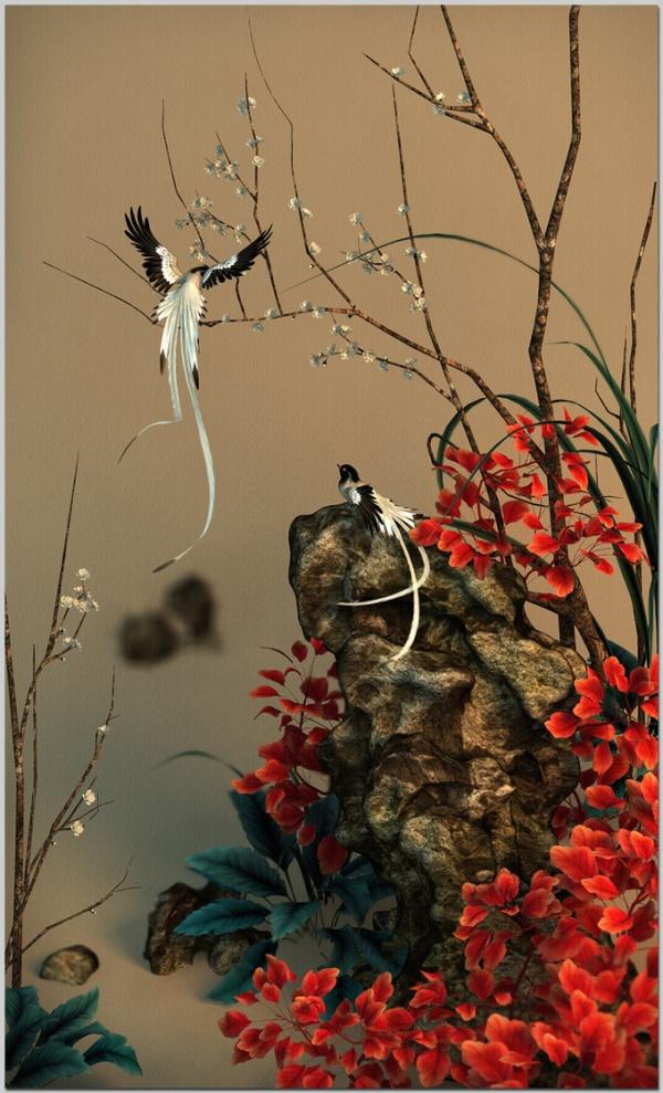 3D Digital Paintings by Baolong Zhang