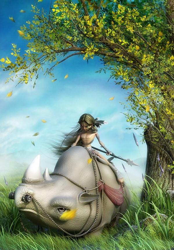 3D Digital Paintings by Baolong Zhang