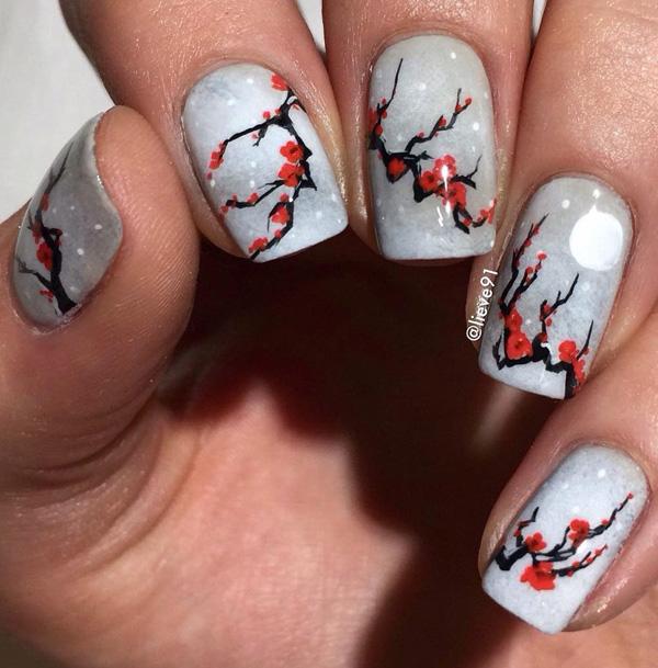 50 Flower Nail Art Designs