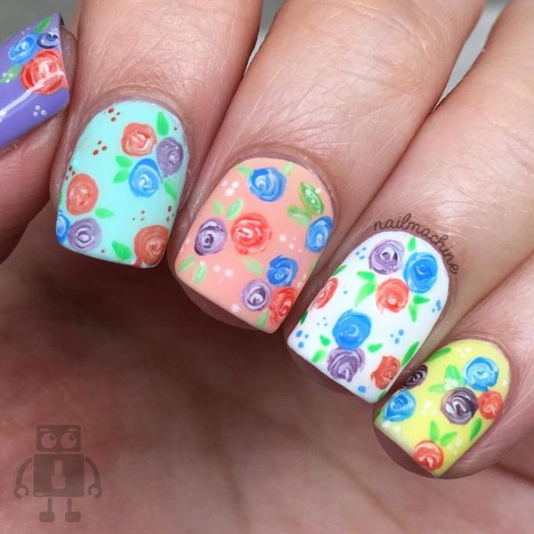 50 Flower Nail Art Designs