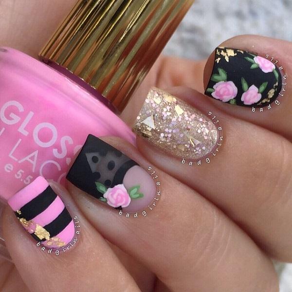 50 Flower Nail Art Designs