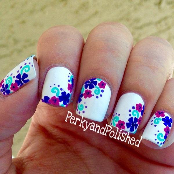 50 Flower Nail Art Designs