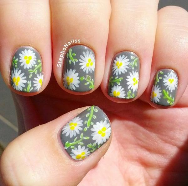 50 Flower Nail Art Designs