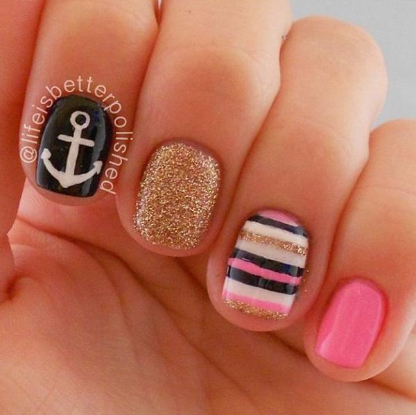 60 Cute Anchor Nail Designs