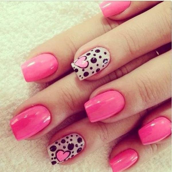 70+ Heart Nail Designs