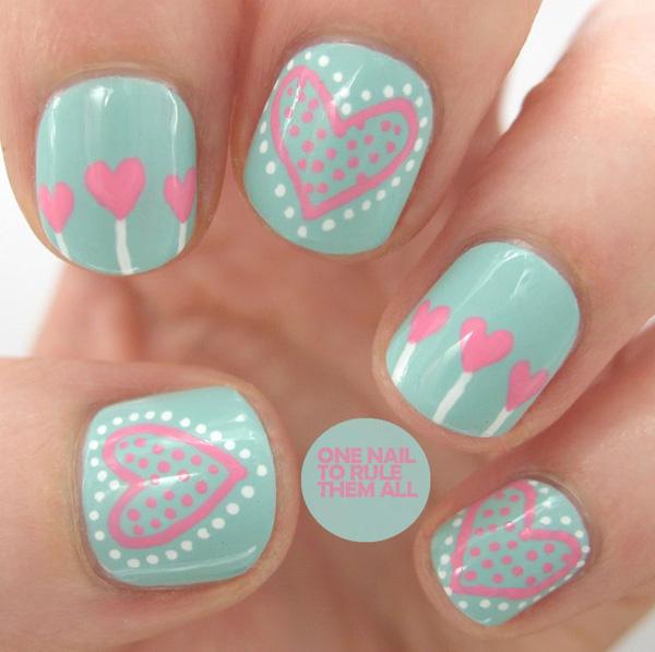 70+ Heart Nail Designs