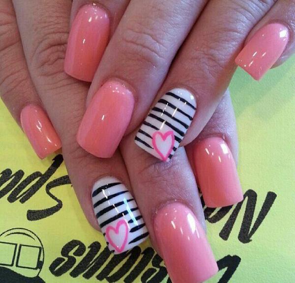 70+ Heart Nail Designs