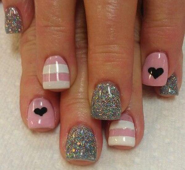 70+ Heart Nail Designs