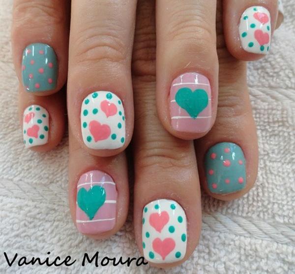 70+ Heart Nail Designs
