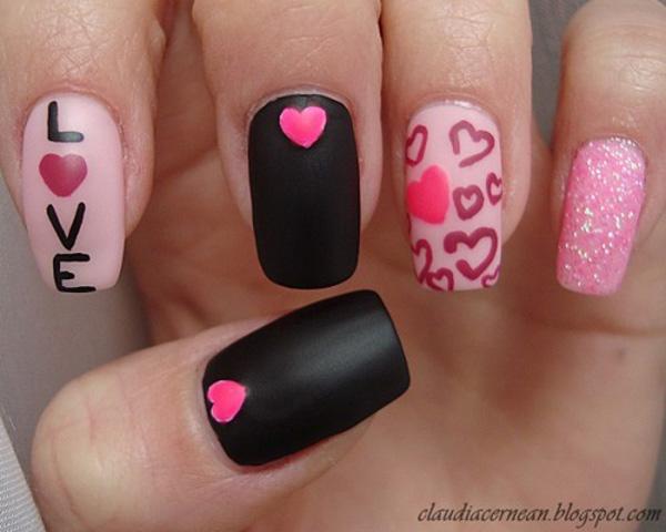 70+ Heart Nail Designs