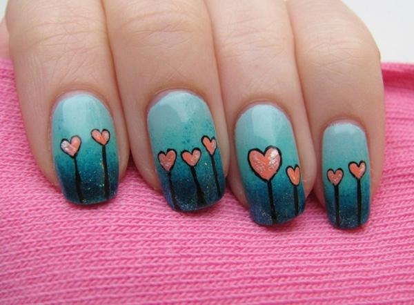 70+ Heart Nail Designs
