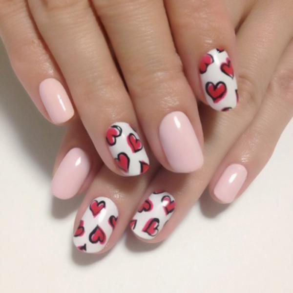 70+ Heart Nail Designs