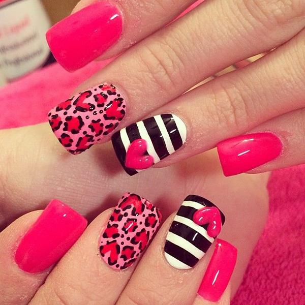70+ Heart Nail Designs