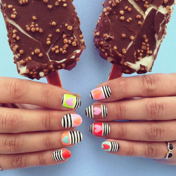 70+ Heart Nail Designs