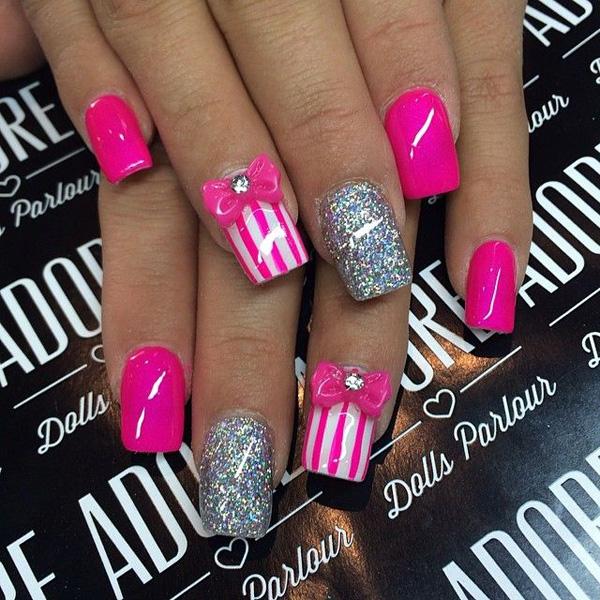 50+ Cute Bow Nail Designs