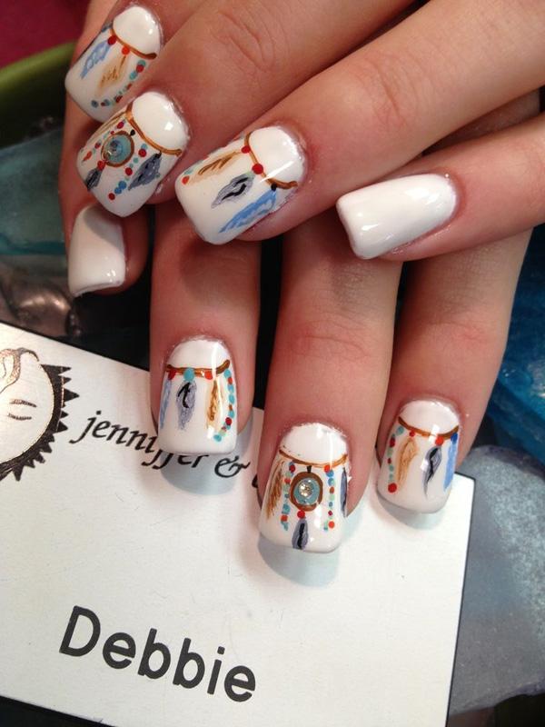 40+ Examples of Feather Nail Art