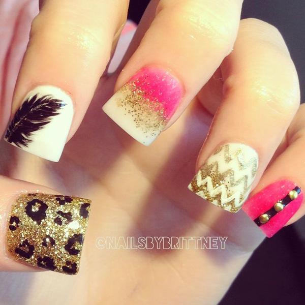40+ Examples of Feather Nail Art