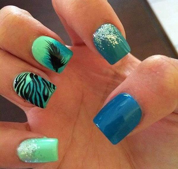 40+ Examples of Feather Nail Art