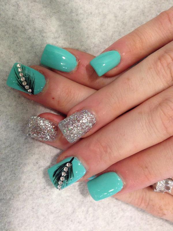 40+ Examples of Feather Nail Art