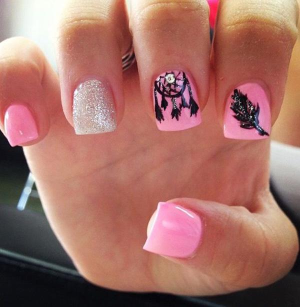 40+ Examples of Feather Nail Art