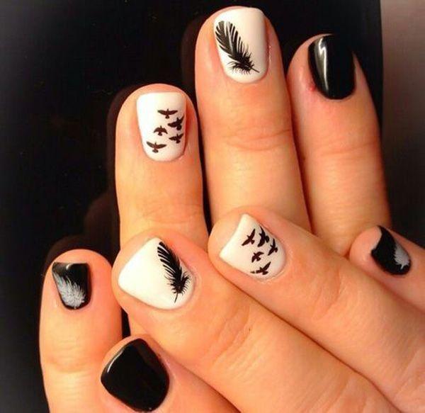 40+ Examples of Feather Nail Art