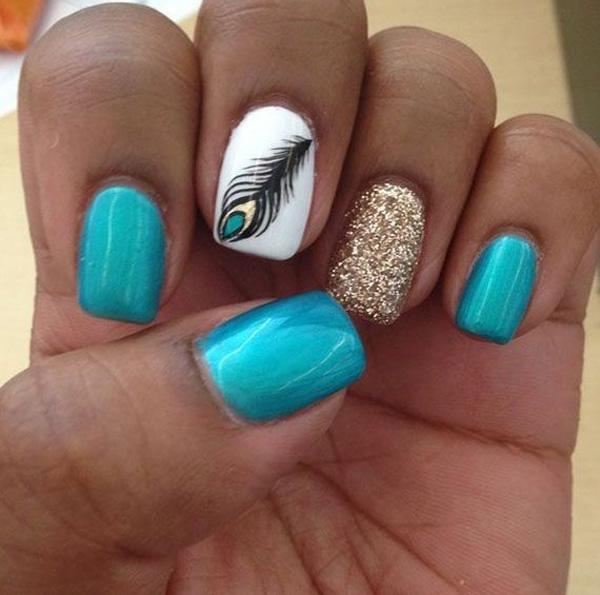 40+ Examples of Feather Nail Art