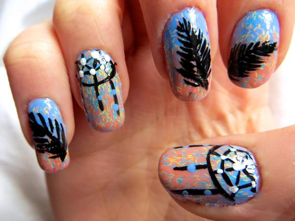 40+ Examples of Feather Nail Art