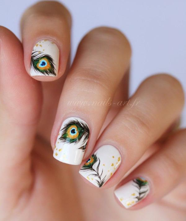 40+ Examples of Feather Nail Art