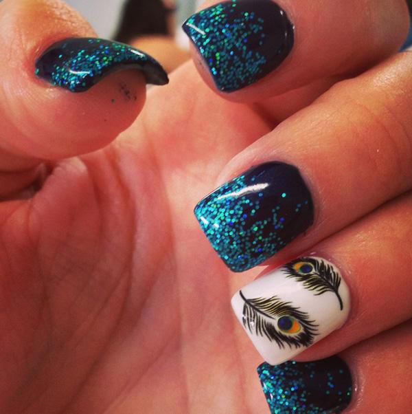 40+ Examples of Feather Nail Art