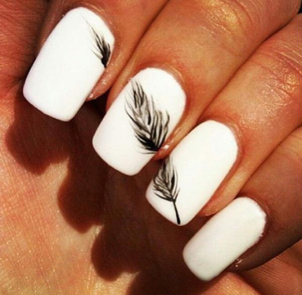 40+ Examples of Feather Nail Art