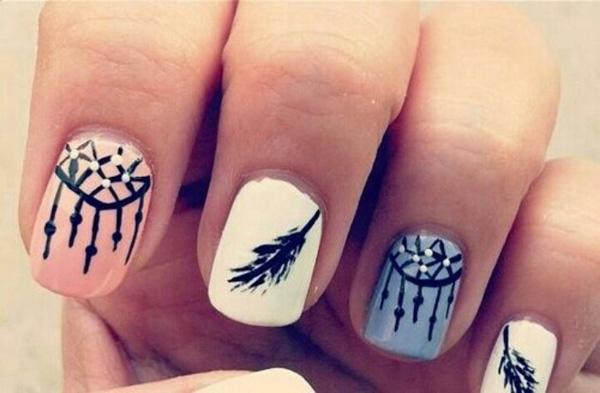 40+ Examples of Feather Nail Art