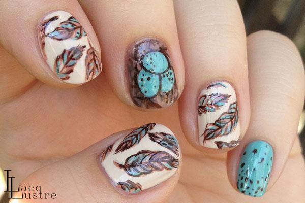 40+ Examples of Feather Nail Art