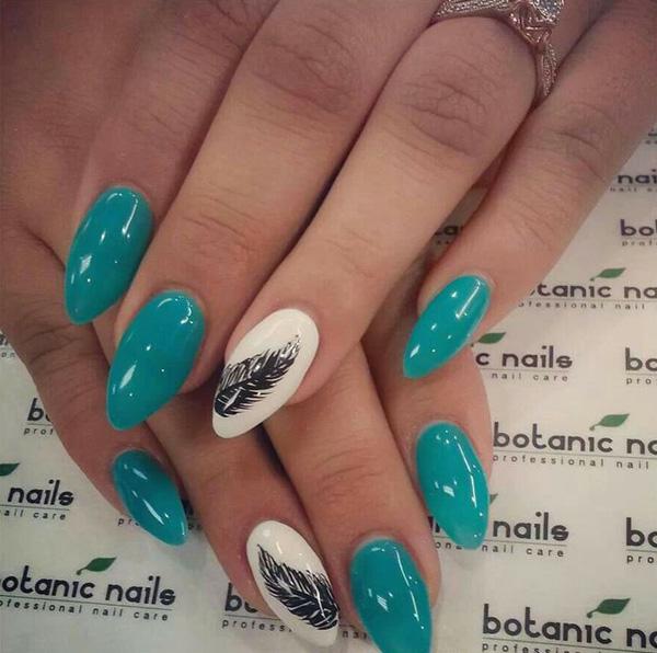 40+ Examples of Feather Nail Art