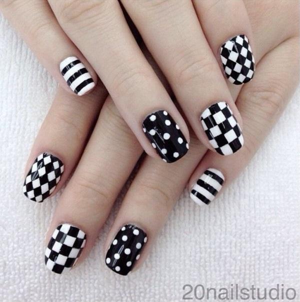 60 Examples of Black and White Nail Art