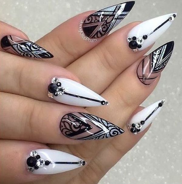 60 Examples of Black and White Nail Art