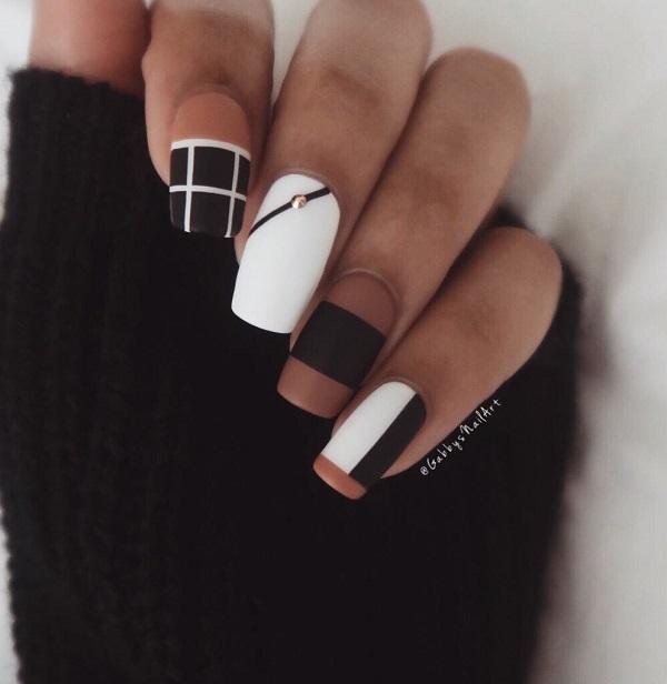 60 Examples of Black and White Nail Art