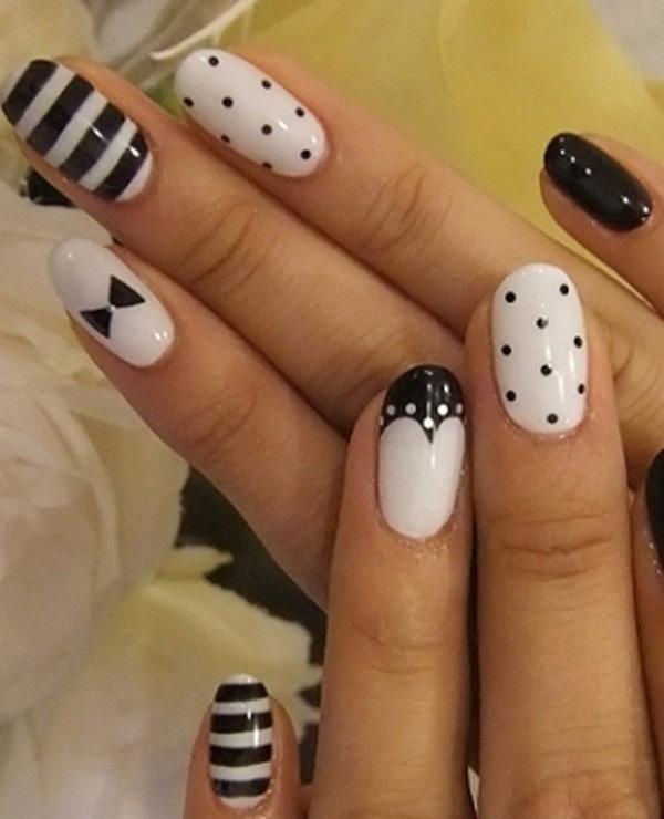 60 Examples of Black and White Nail Art