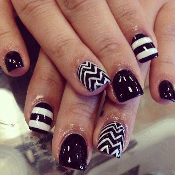 60 Examples of Black and White Nail Art