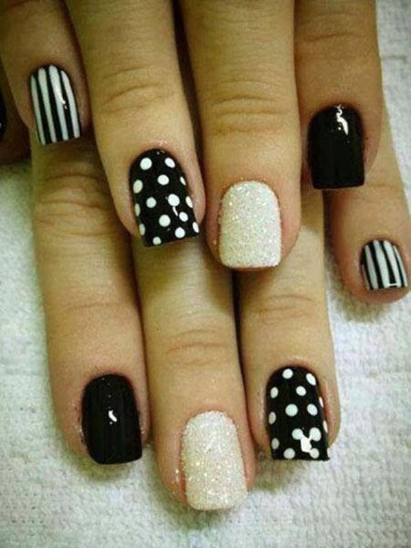 60 Examples of Black and White Nail Art
