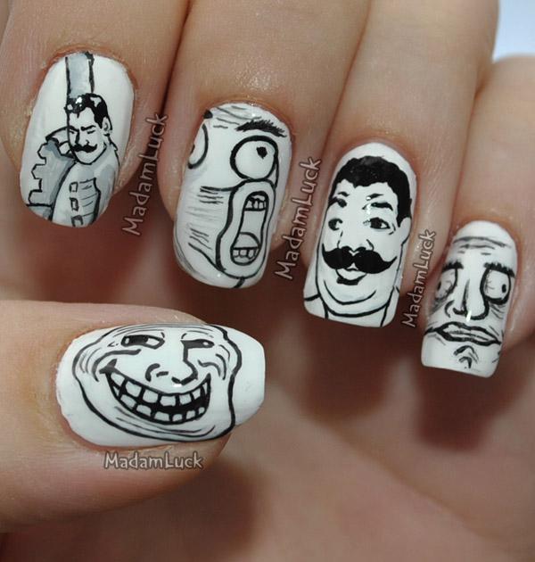 60 Examples of Black and White Nail Art