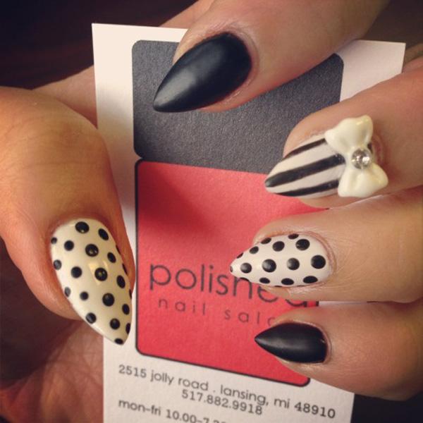 60 Examples of Black and White Nail Art
