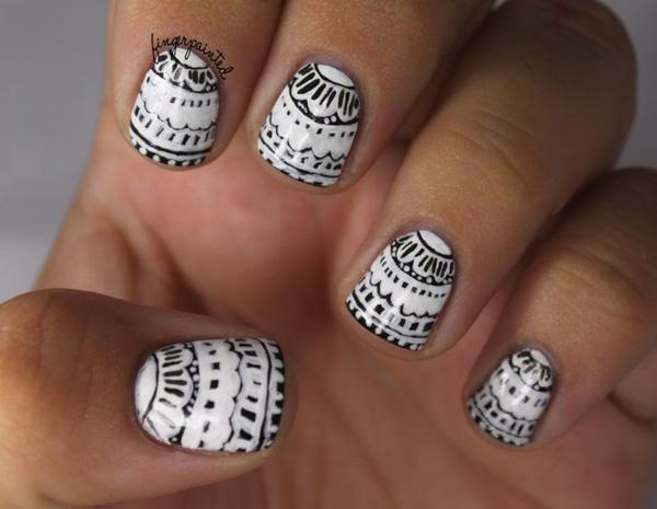 60 Examples of Black and White Nail Art