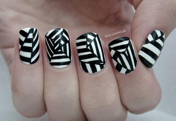 60 Examples of Black and White Nail Art