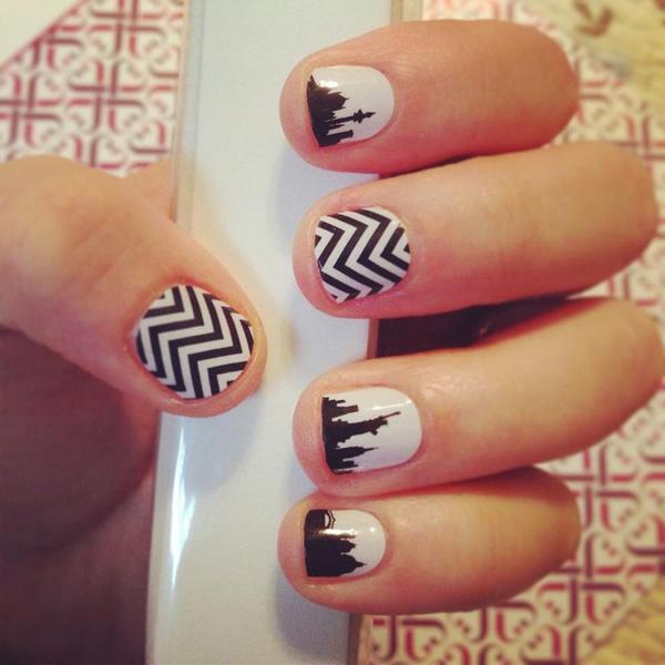 60 Examples of Black and White Nail Art